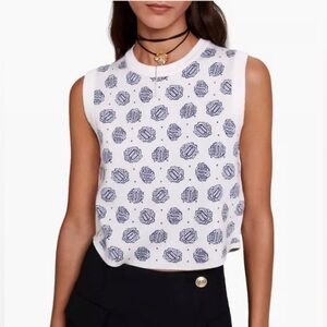 Maje Monogram Print Sweater Vest (Size 1) - like new